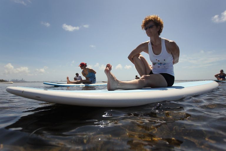 paddle board, bonne idée, dans poses, pour vous, studio yoga