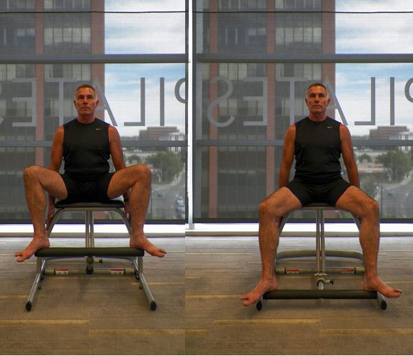 chaise Pilates, votre jambe, jambe droite, votre pied