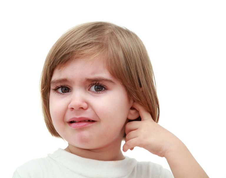 peut être, oreille moyenne, infection oreille, dans oreille, cette condition